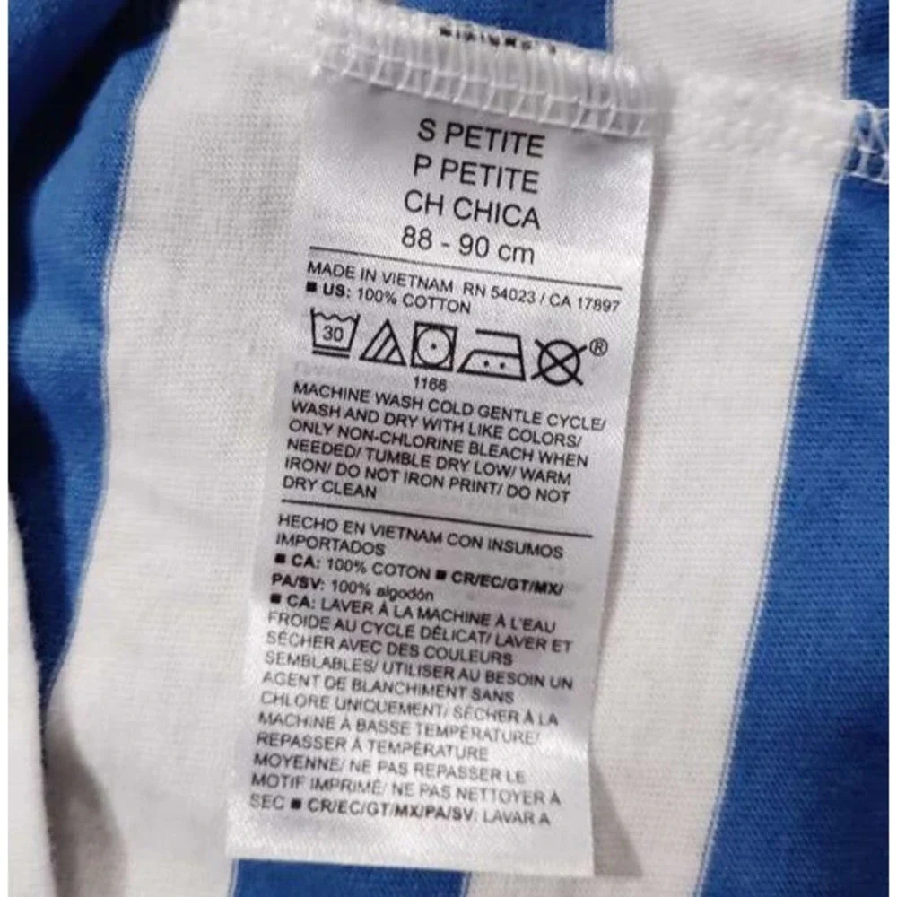 Old Navy Kids Blue White Striped T Shirt Size S Petite‎ Cotton Everyday Wear